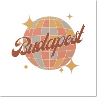 Budapest City Disco ball Retro Vintage Design Posters and Art